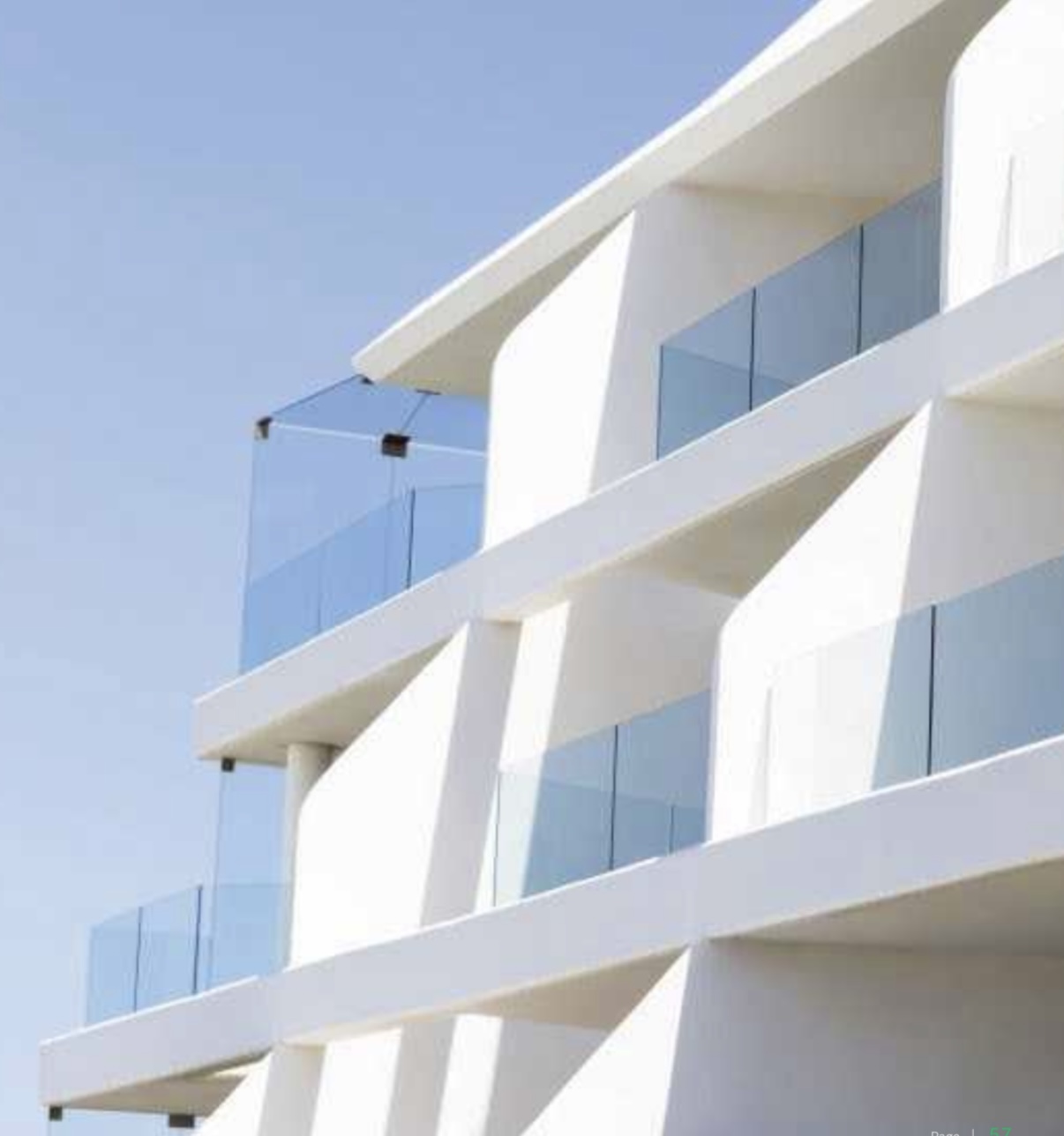 Exterior of a multi-storey white building.